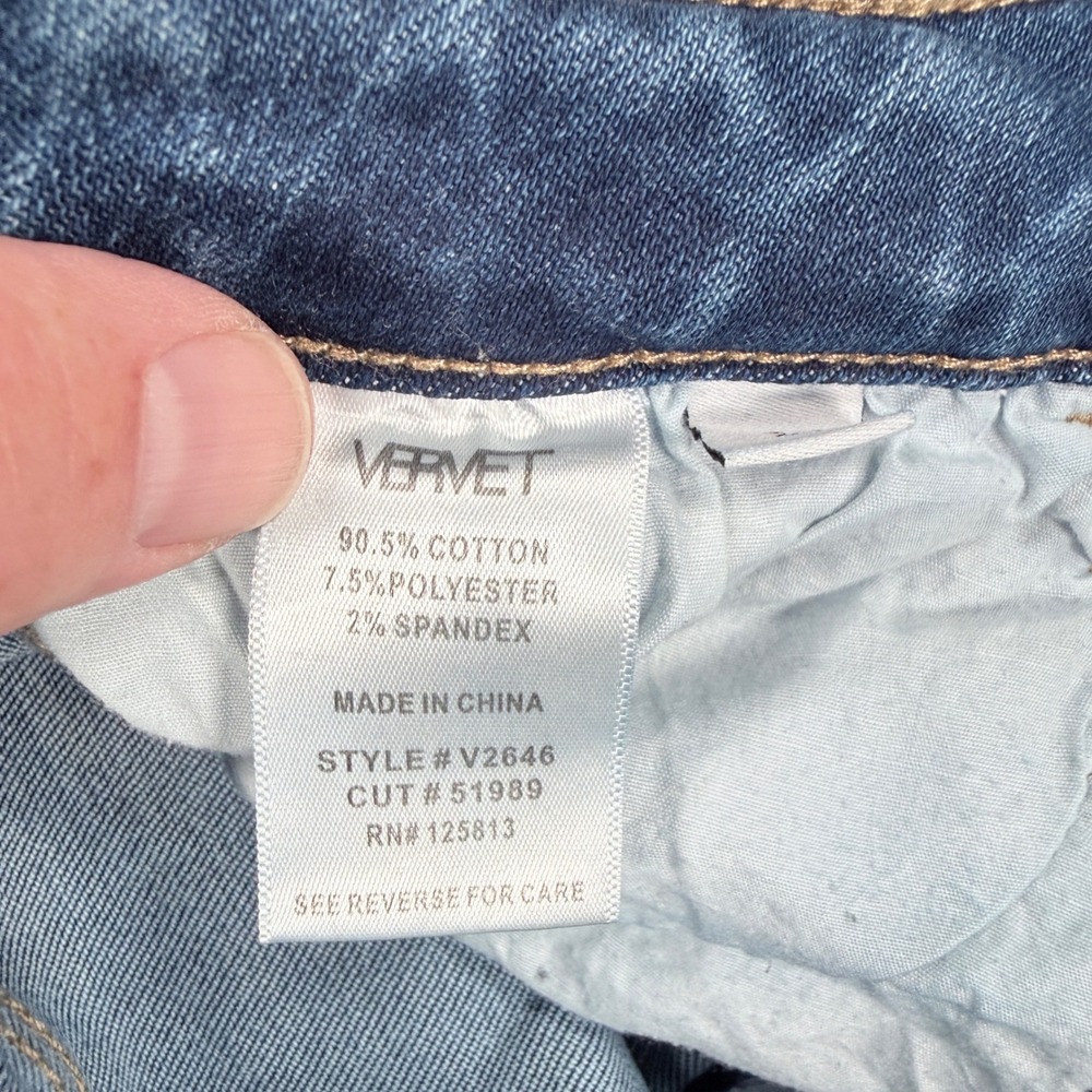 Washed Light Blue High-Rise Flare Jeans with Raw Hem - Picture 7 of 9